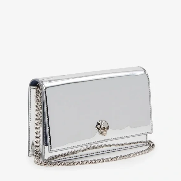 Metallic Silver Skull Shoulder Bag - Picture 2 of 16